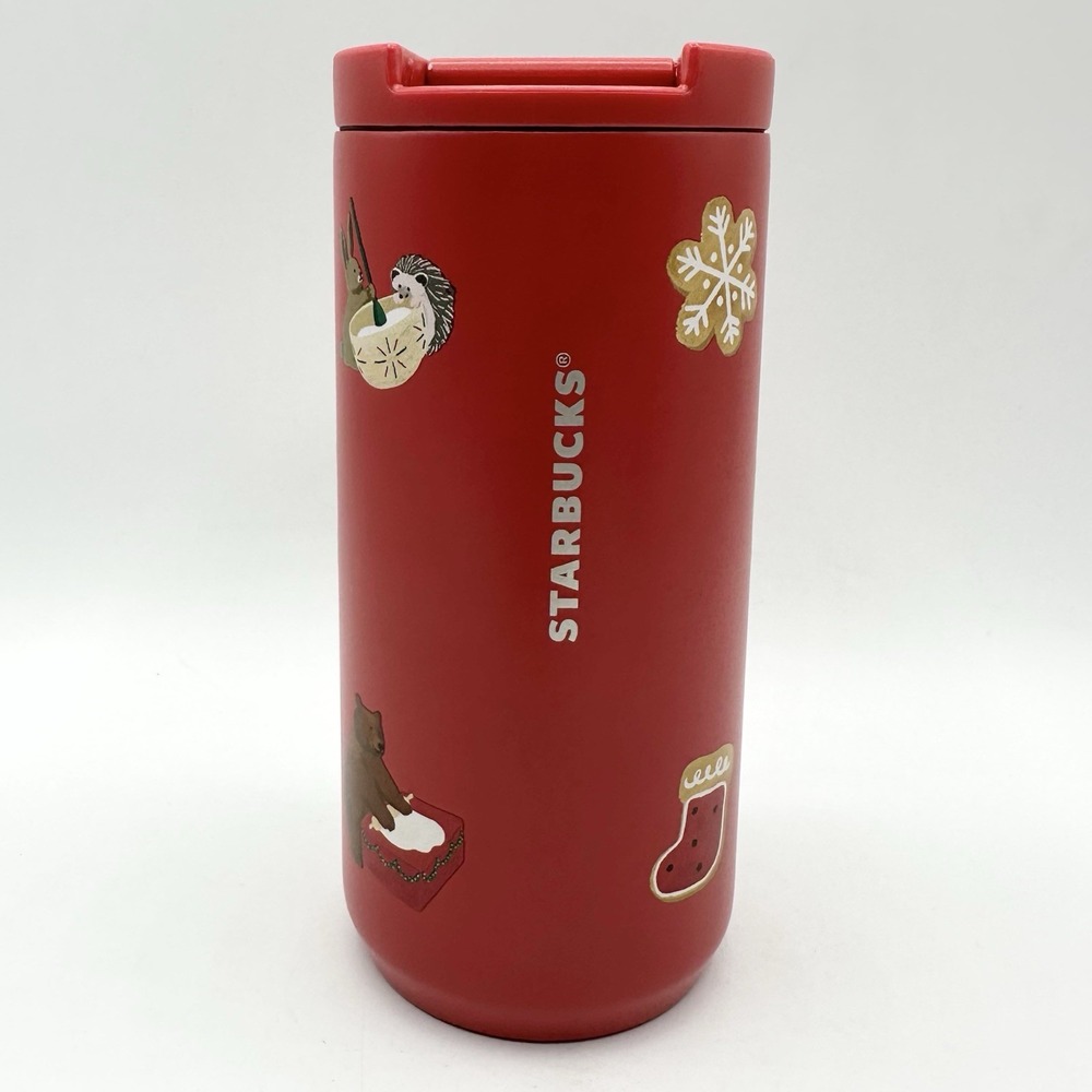 New 2025 Starbucks Holiday Red Gingerbread Cookie Christmas Tumbler 12oz